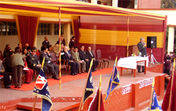 Ceremonia por la fiesta del dia del Colegio Alfonso Ugarte, dirigida por Barrionuevo el 6 de Junio de 2008, Don Alfonso Ugarte y Vernal, heroe Peruano, de gran valor historico, inspiro al Gobierno del Perù a fundar el Colegio Nacional para estudiantes de educacion secundaria: La Gran Unidad Escolar "Alfonso Ugarte", Son mas de 75 promociones de estudiantes que en el tiempo han contribuido al desarrollo social, cultural industrial y economico del Perù