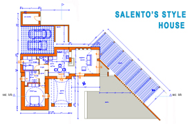 Salento masseria house features, this villa solution features a living room, dining room, and a family room. The dining area has access to a covered terrace. Two bedrooms, the master bedroom has a full bathroom. Two bathrooms, the bathroom can be done with dual sinks, a soaking tub, and a separate shower. Throughout the home is 40 x 40 ceramic tile, parquet or Italian marble in foyer, the family room, and kitchen. Italian Volta finish on ceilings. Puglia's panel doors. Garage for two vehicles, Pool external terrace and VIP finished details