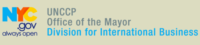 La division business internacional de la ciudad de Nueva York es parte de la Comision Consular y Protocolo de las Naciones Unidas (UNCCP). Ubicado en la oficina del Alcalde de NYC la UNCCP sirve como primer enlace entre el gobierno de la ciudad y la comunidad diplomatica del mundo, incluyendo las Naciones Unidas, 192 misiones permanentes de Naciones Unidas, 105 consulados, y la comision de comercio de la ciudad de New York